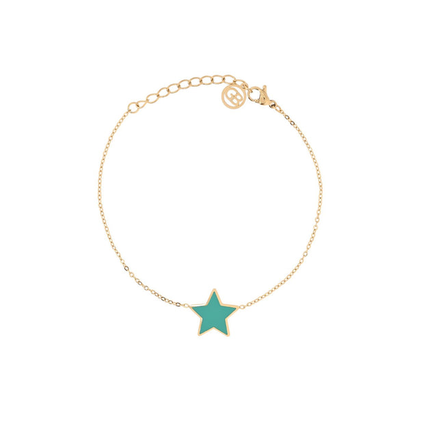 Bracelet Alba en acier étoile vert