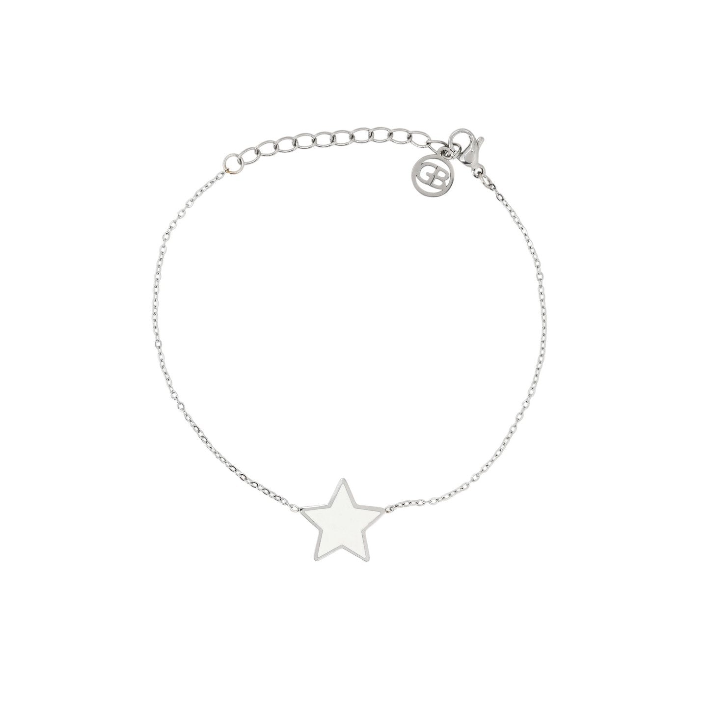 Bracelet Alba en acier étoile blanche