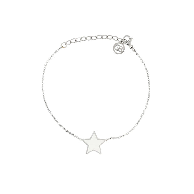 Bracelet Alba en acier étoile blanche