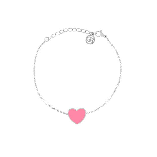 Bracelet Alba en acier cœur rose