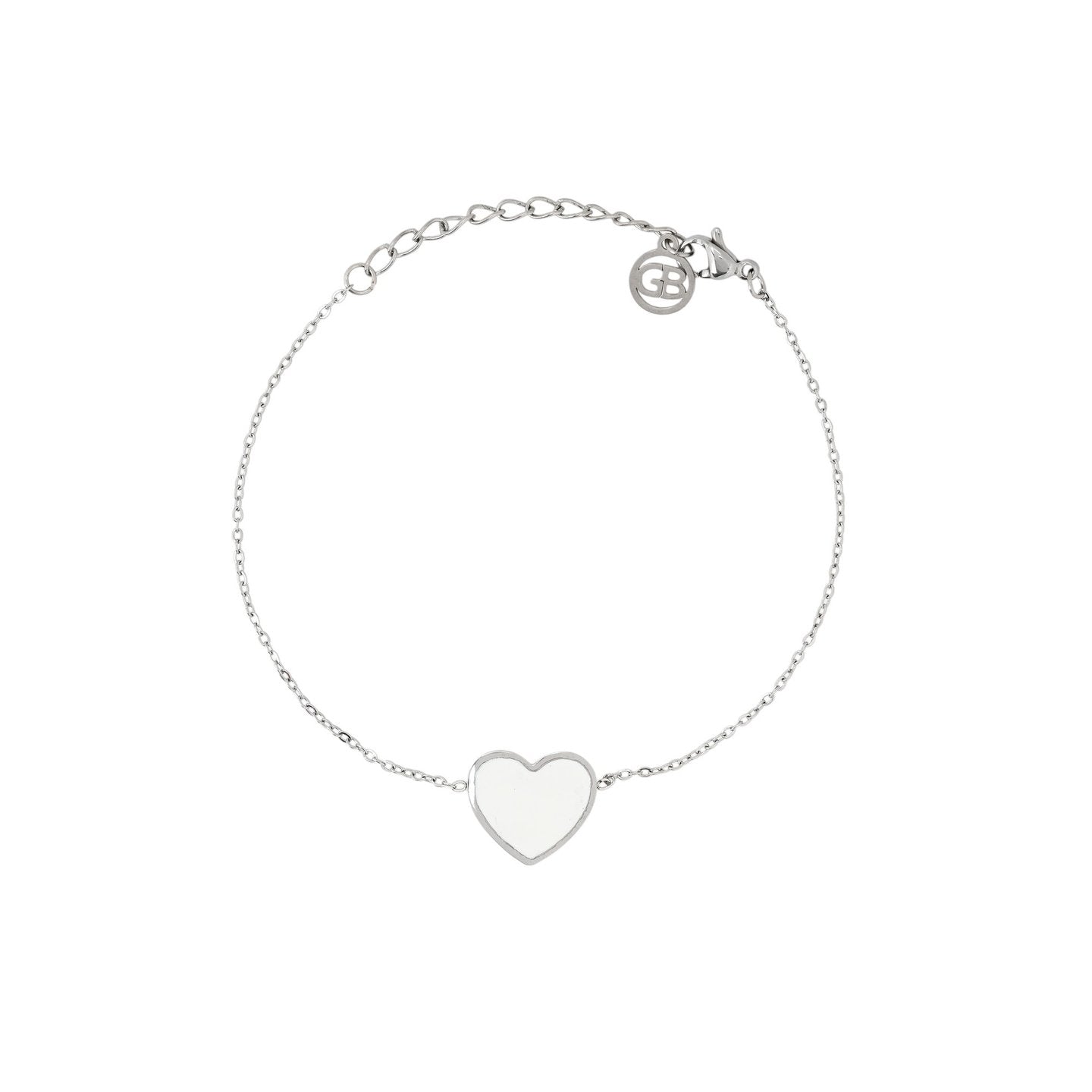 Bracelet Alba en acier cœur blanche