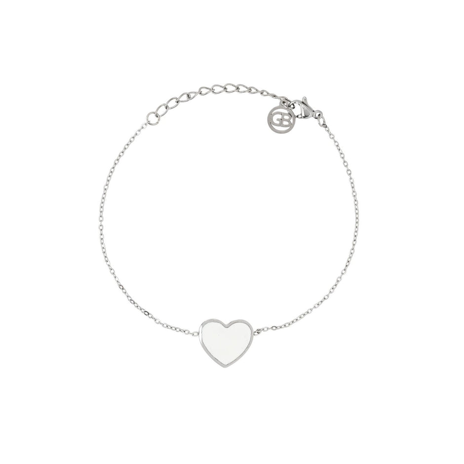 Bracelet Alba en acier cœur blanche