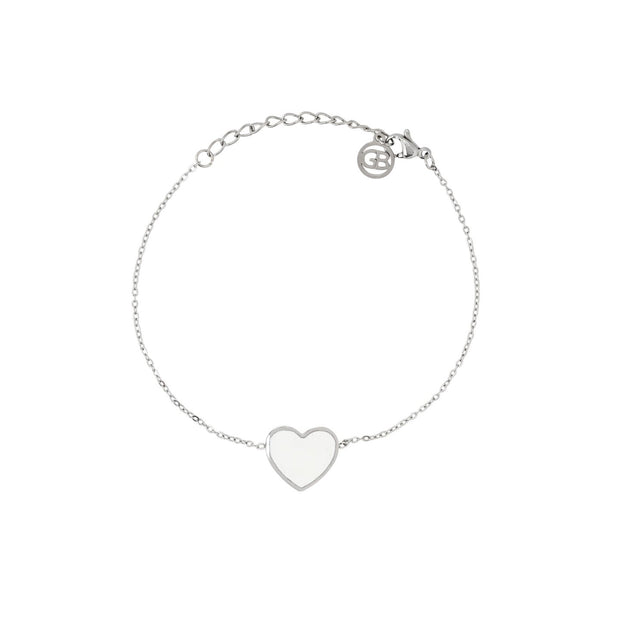 Bracelet Alba en acier cœur blanche