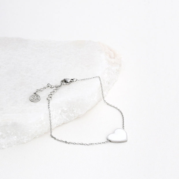 Bracelet Alba en acier cœur blanche