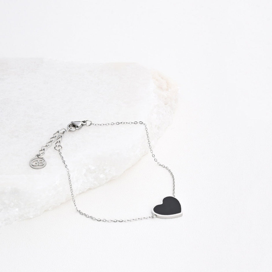 Bracelet Alba en acier cœur noir