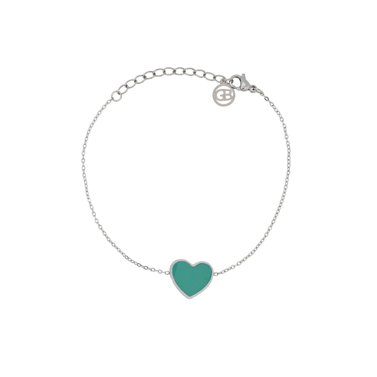 Bracelet Alba en acier cœur vert