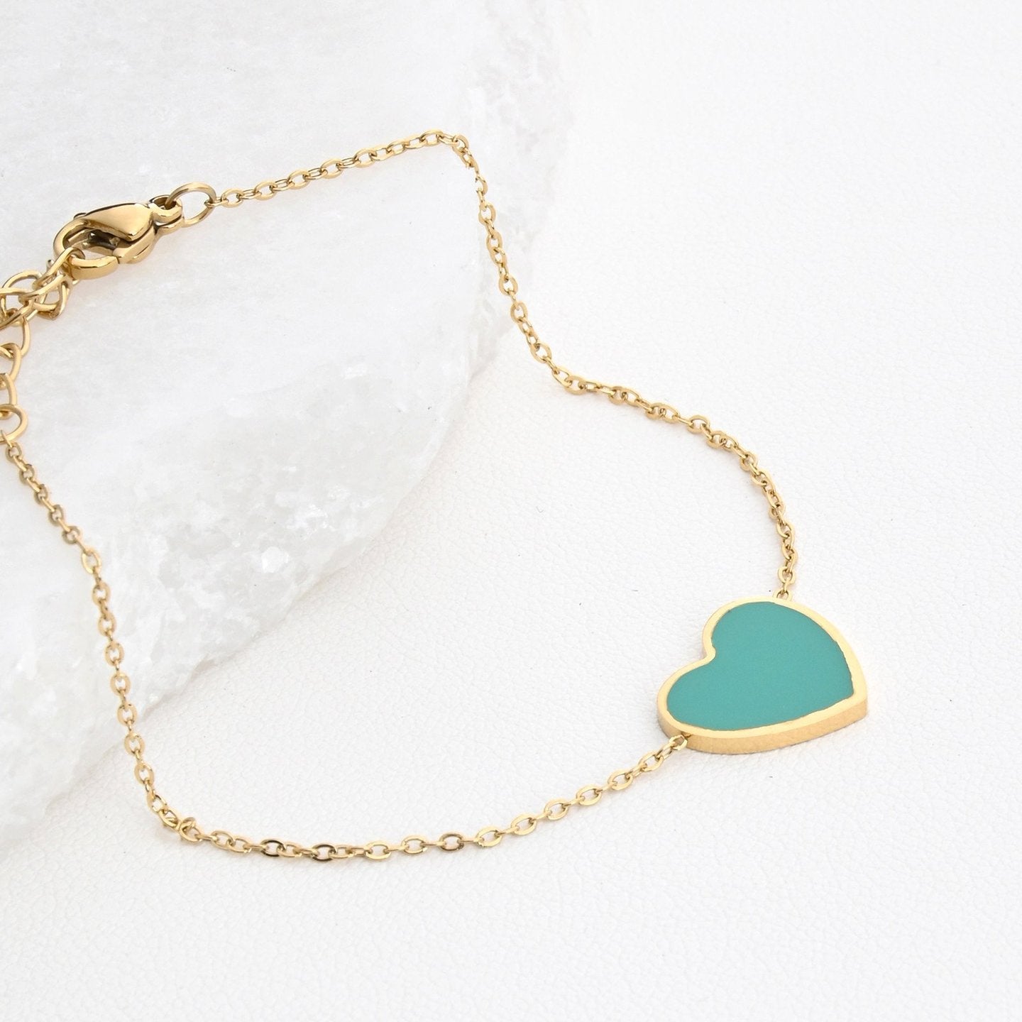 Bracelet Alba en acier cœur vert