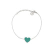 Bracelet Alba en acier cœur vert