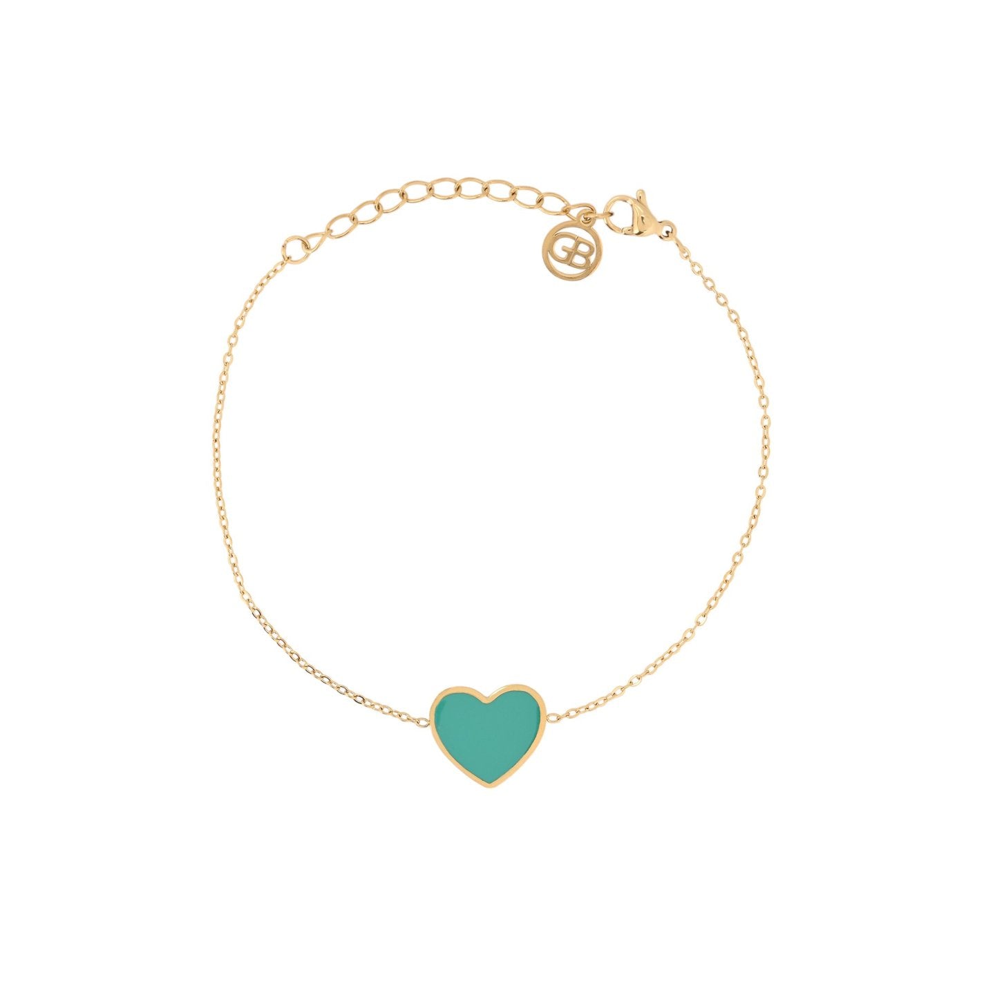 Bracelet Alba en acier cœur vert