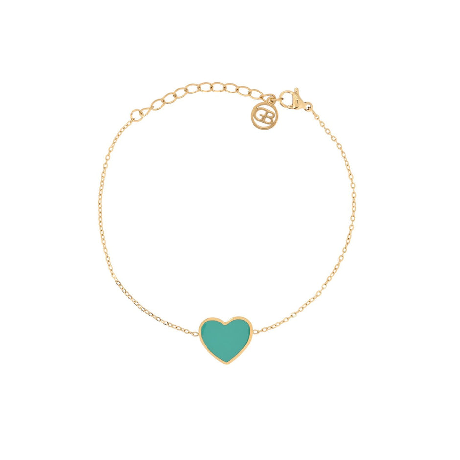 Bracelet Alba en acier cœur vert