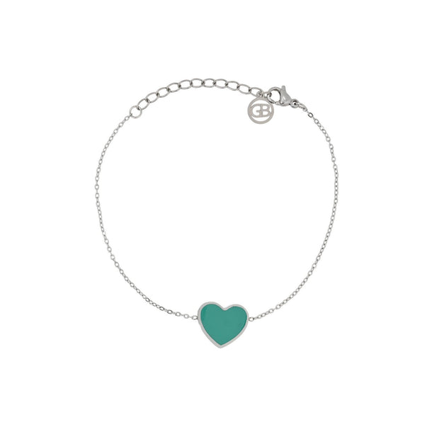Bracelet Alba en acier cœur vert