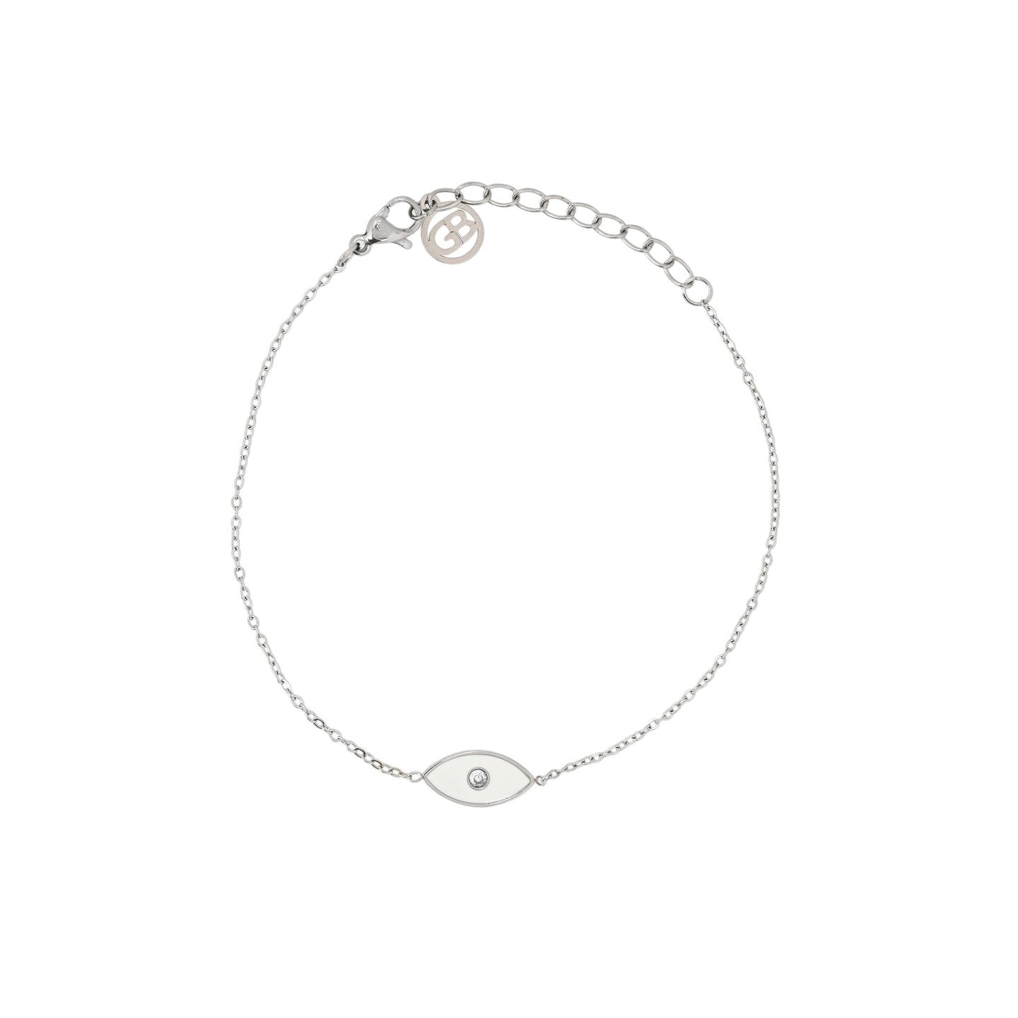 Bracelet Alba en acier œil blanche