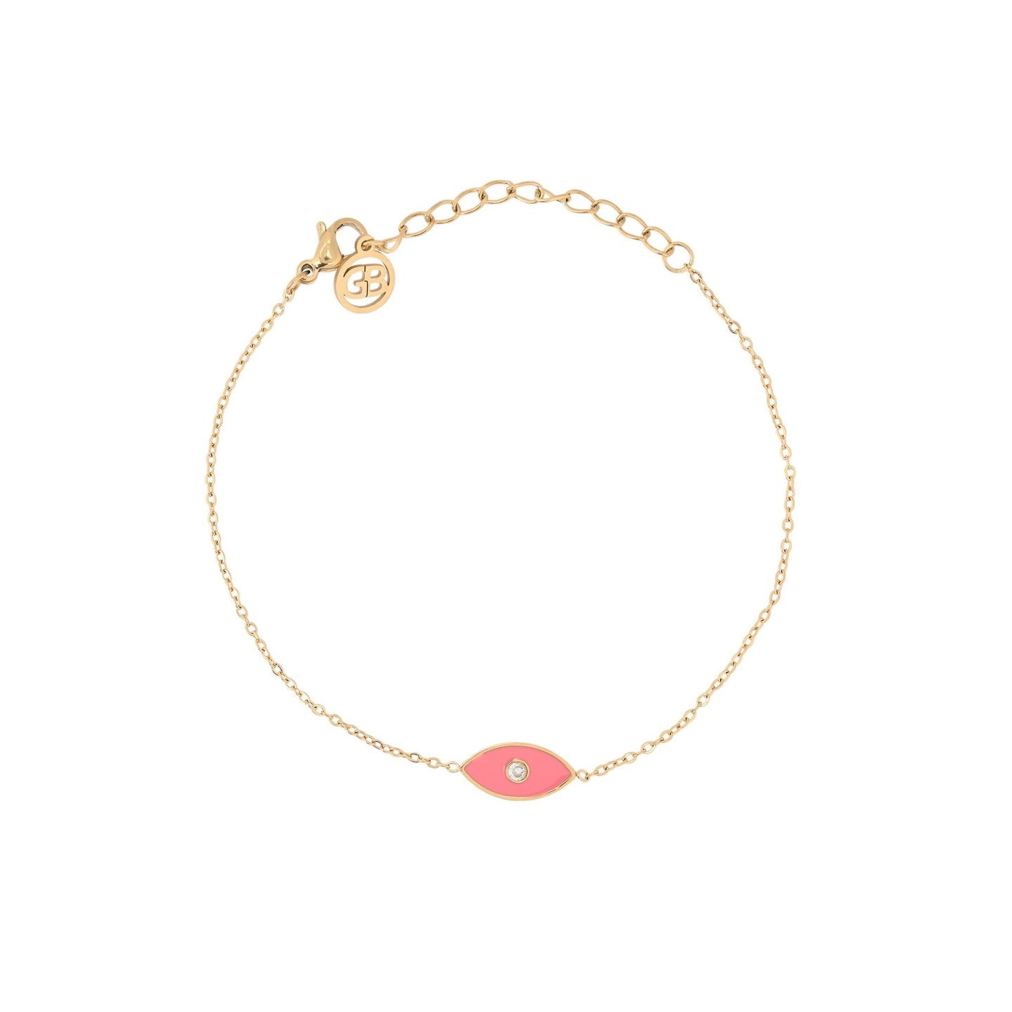 Bracelet Alba en acier œil rose