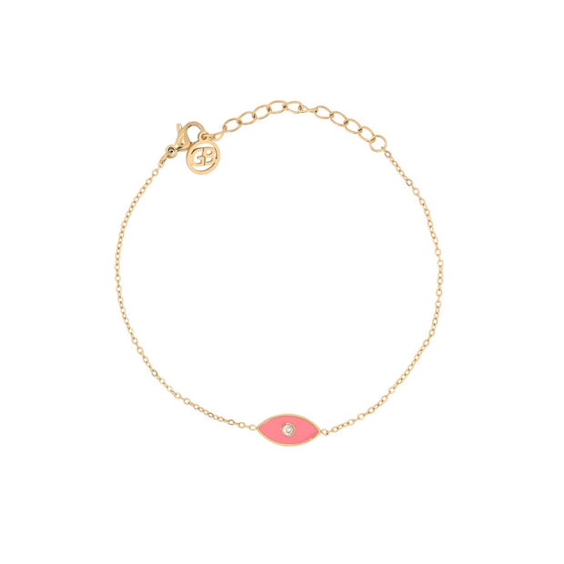 Bracelet Alba en acier œil rose