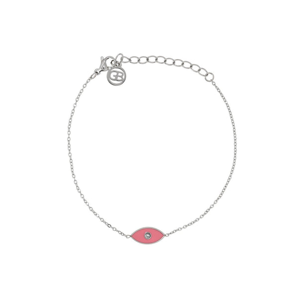 Bracelet Alba en acier œil rose