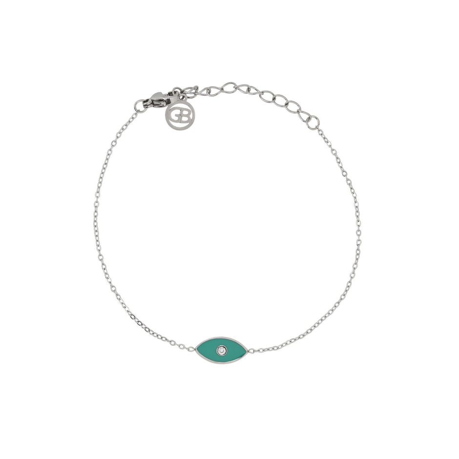 Bracelet Alba en acier œil vert