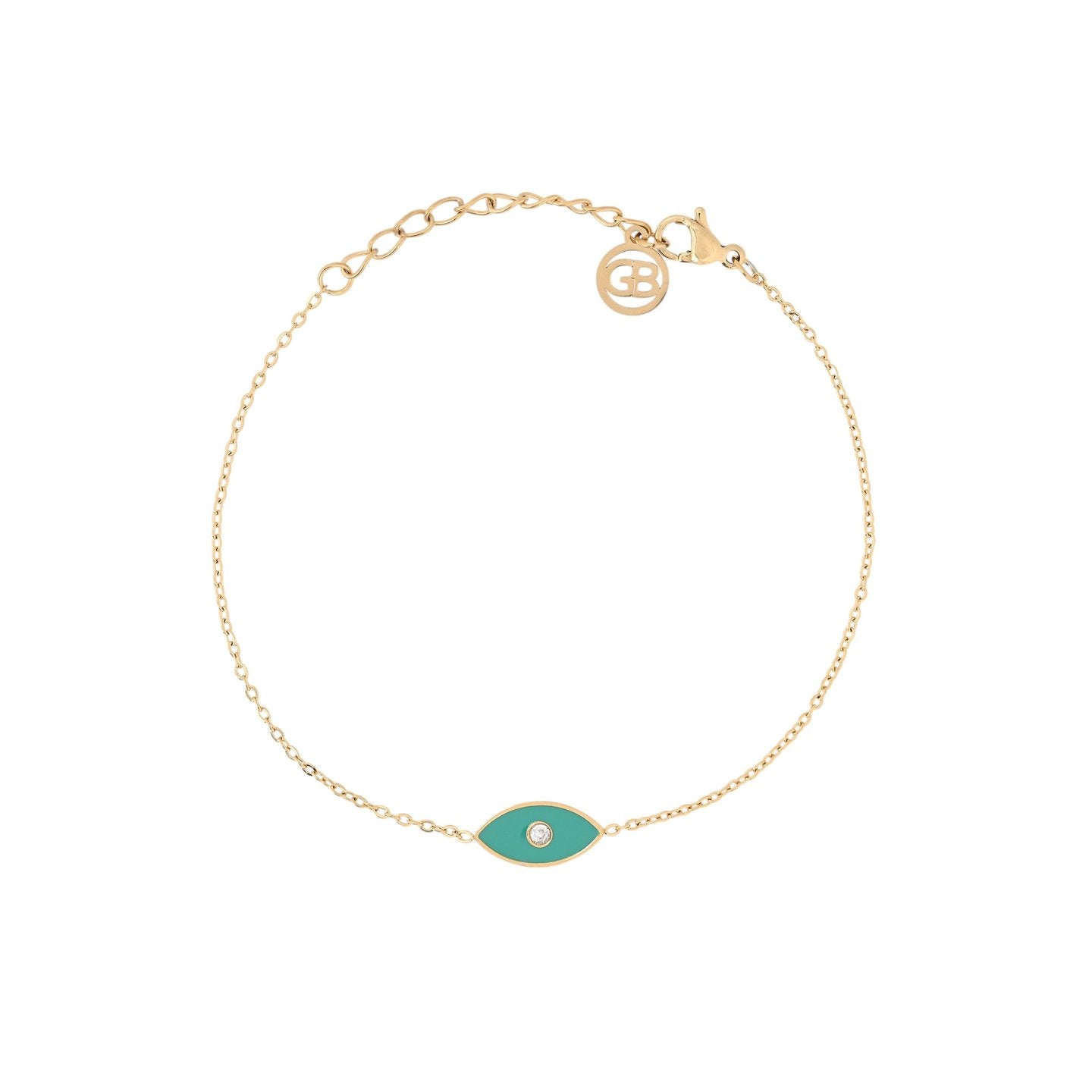 Bracelet Alba en acier œil vert