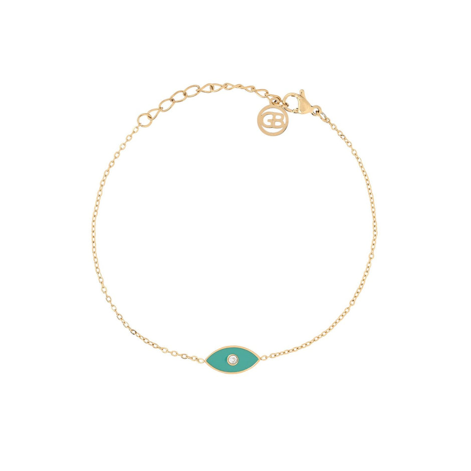 Bracelet Alba en acier œil vert