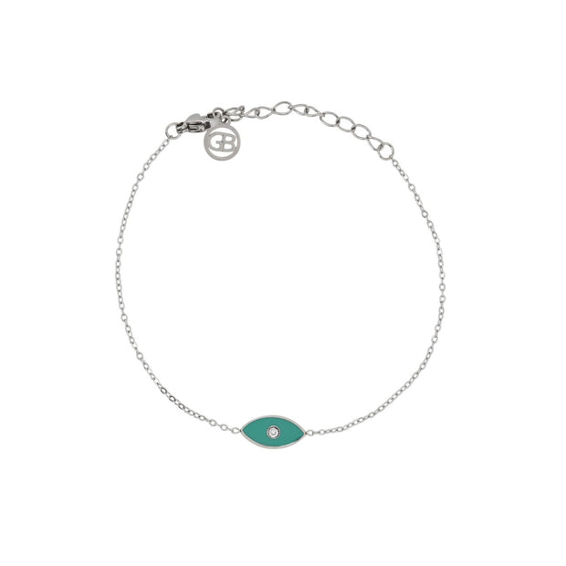 Bracelet Alba en acier œil vert