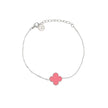 Bracelet Alba en acier trèfle rose