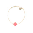 Bracelet Alba en acier trèfle rose
