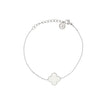 Bracelet Alba en acier trèfle blanche