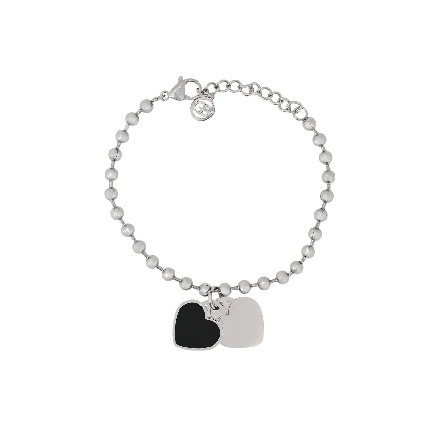Bracelet Esmée en acier coeur double noir