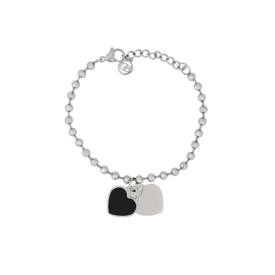Bracelet Esmée en acier coeur double noir