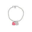 Bracelet Esmée en acier coeur double rose