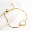 Bracelet Alba réglable acier avec nacre cœur