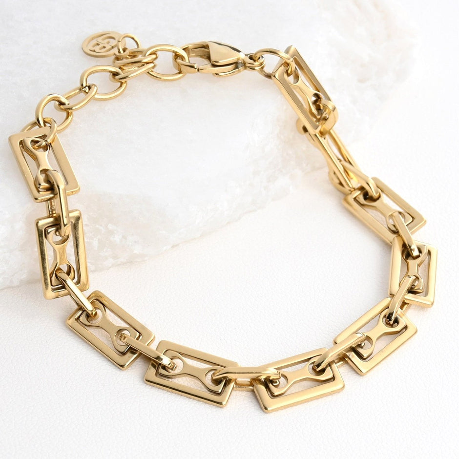 Bracelet Esmée en acier rectangles