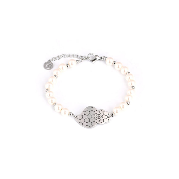 Bracelet en acier coração de viana perles Aria