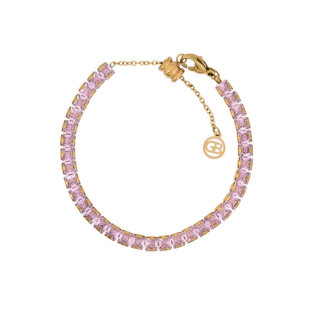 Bracelet Alba en acier rivière carré