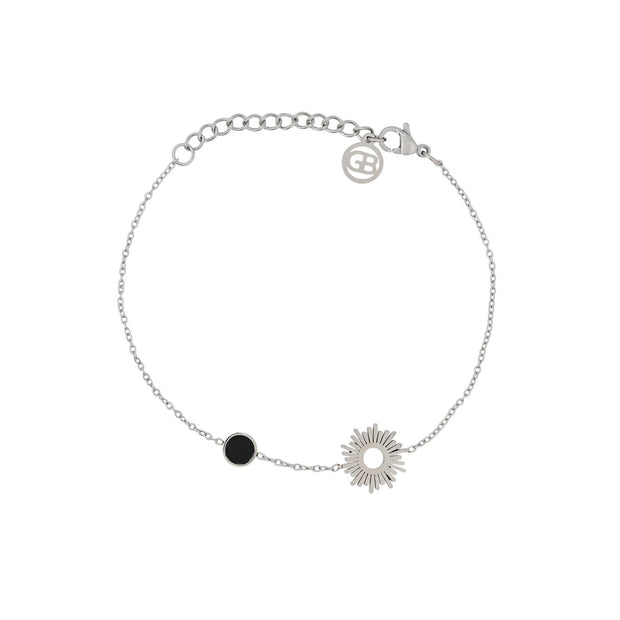 Bracelet Alba en acier soleil avec pendentif