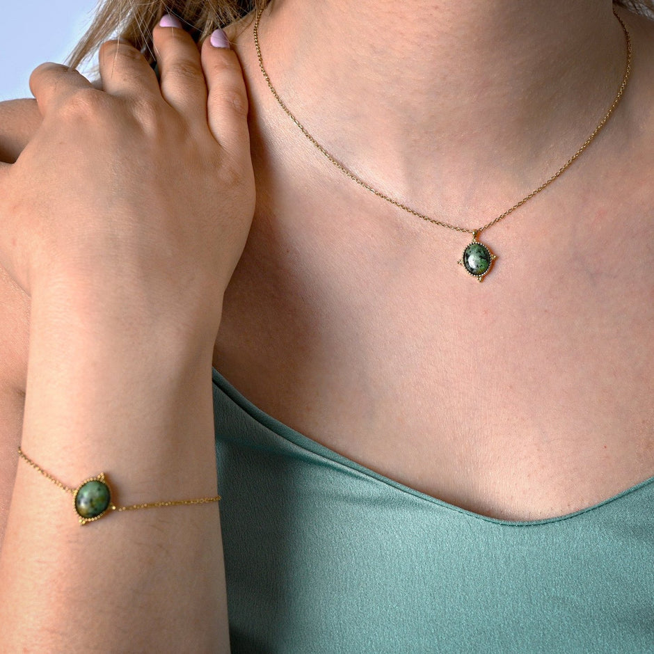 Bracelet Alba en acier pendentif rond