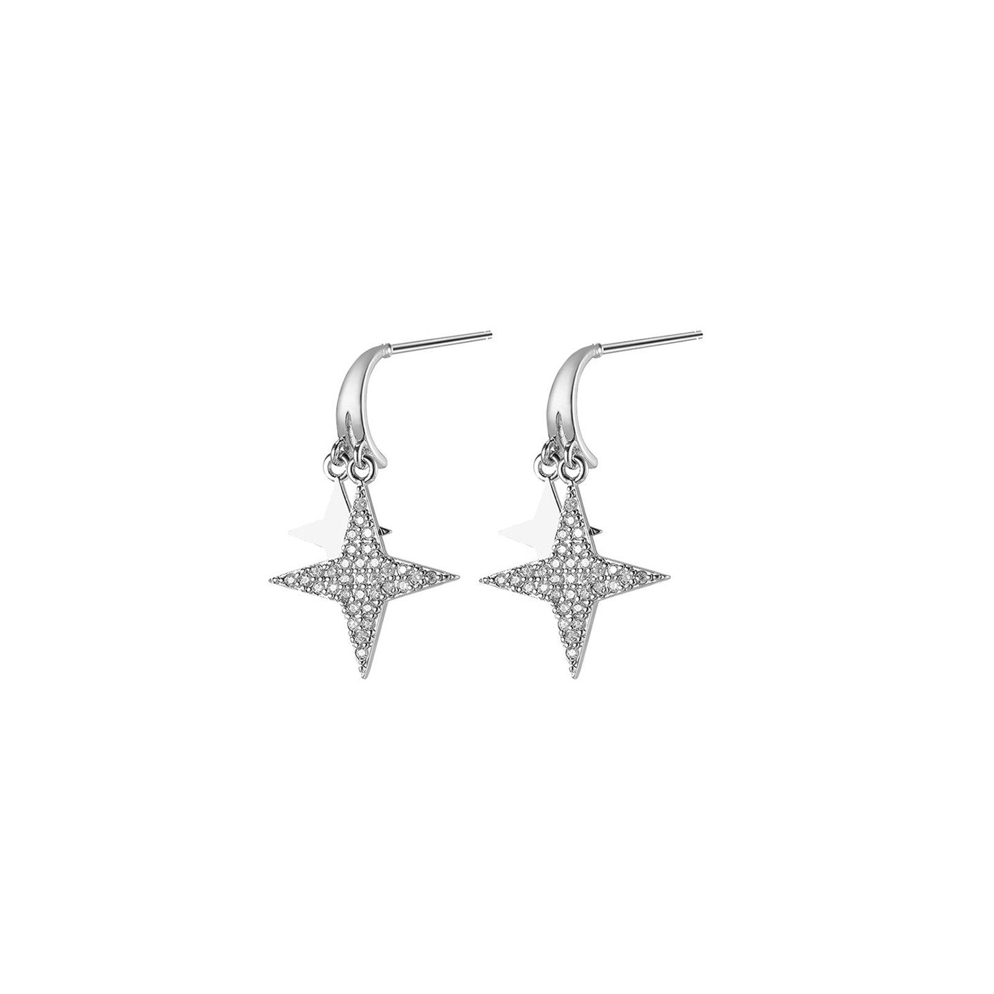 Boucles d'oreilles Luna plaqué or deux étoiles