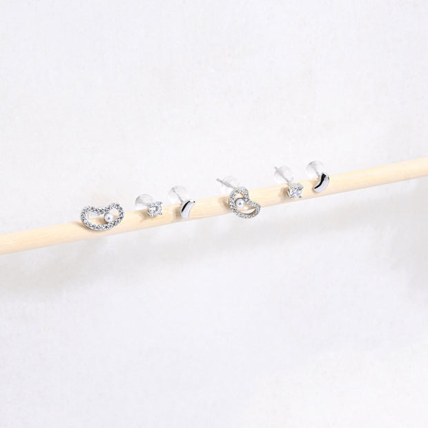 Ensemble boucles d'oreilles Luna plaqué or haricot