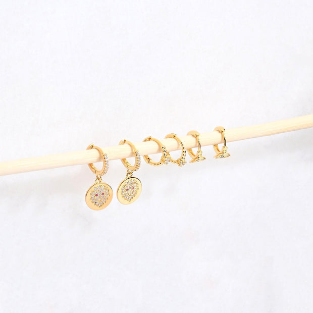 Ensemble boucles d'oreilles plaqué or lion Luna