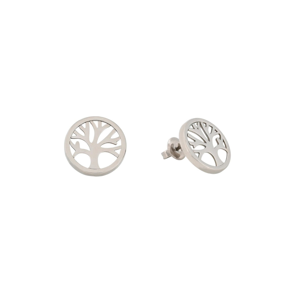 Boucles d'oreilles Alba en acier arbre de la vie
