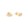 Boucles d'oreilles Alba acier et zircones fleur de lotus