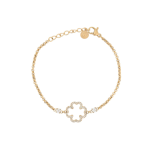 Bracelet Alba zircones trèfle et brilliantes acier