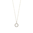 Collier acier avec trèfle zircones et brilliantes
