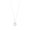Collier acier avec trèfle zircones et brilliantes