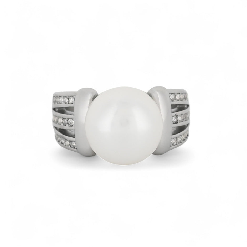 Bague Esmée acier perle