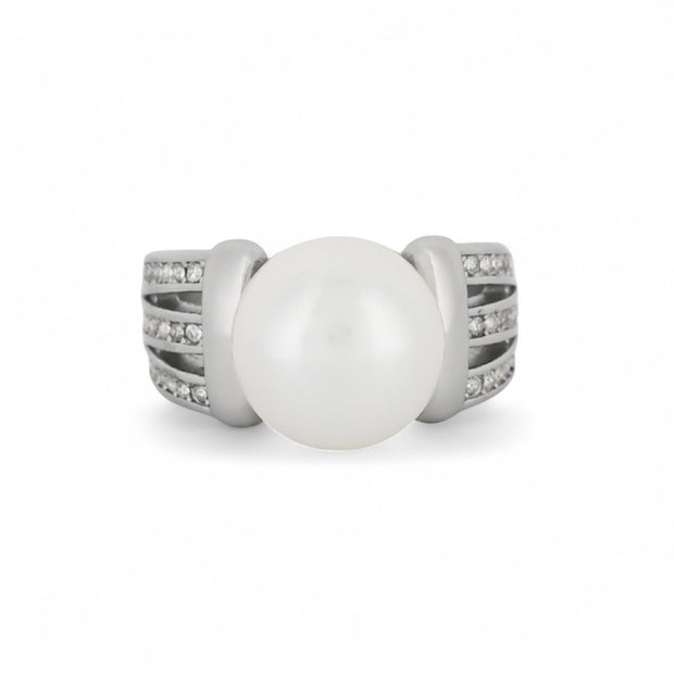 Bague Esmée acier perle