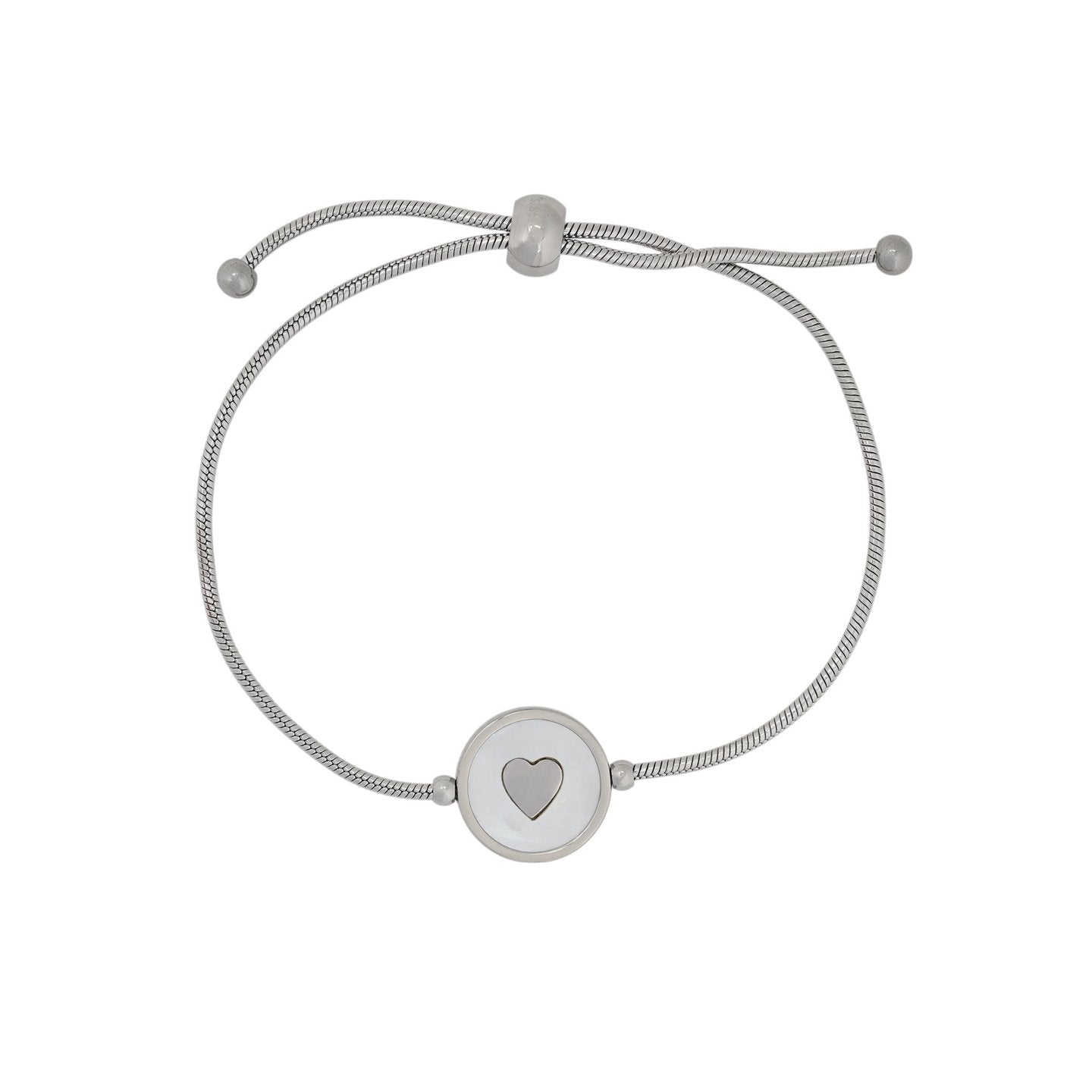 Bracelet Alba réglable en acier cœur