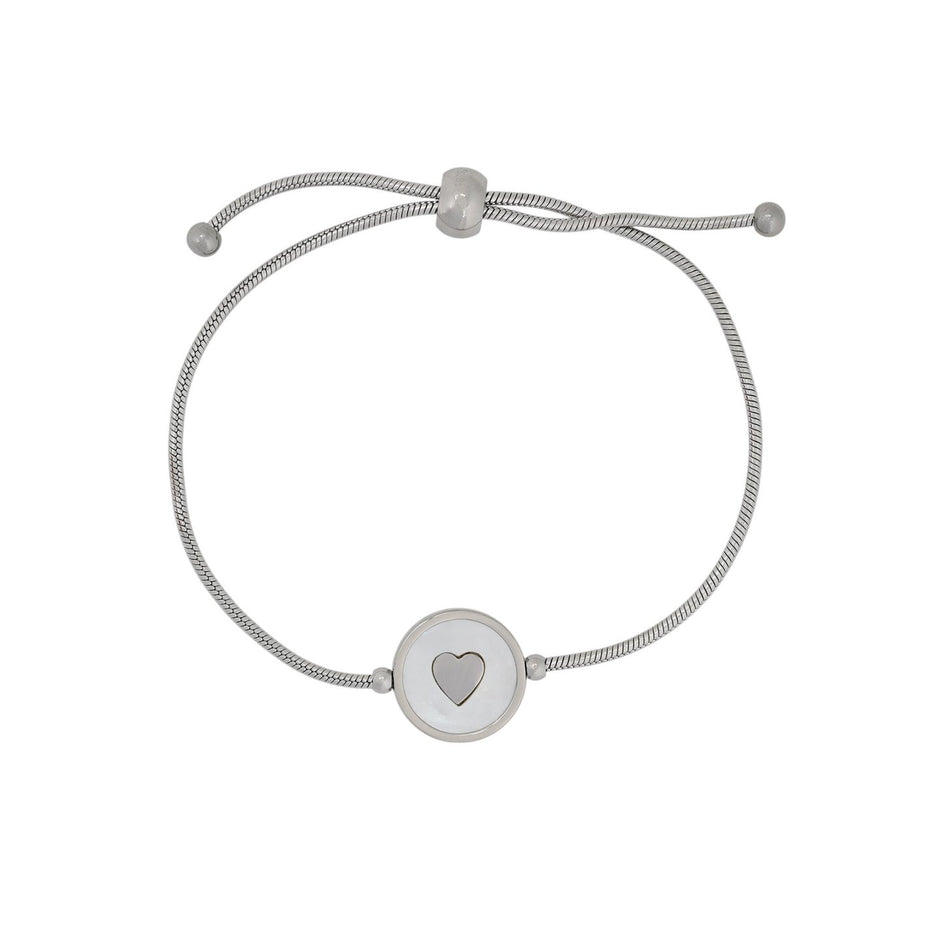 Bracelet Alba réglable en acier cœur