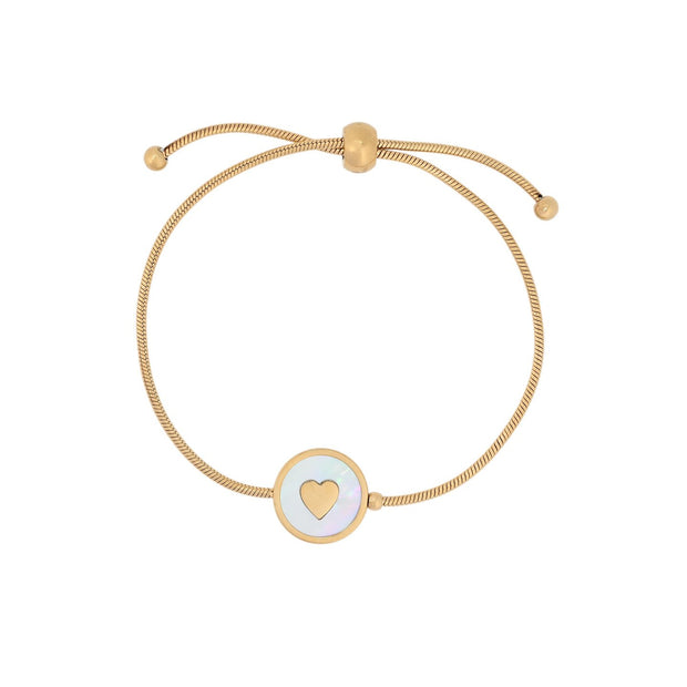 Bracelet Alba réglable en acier cœur