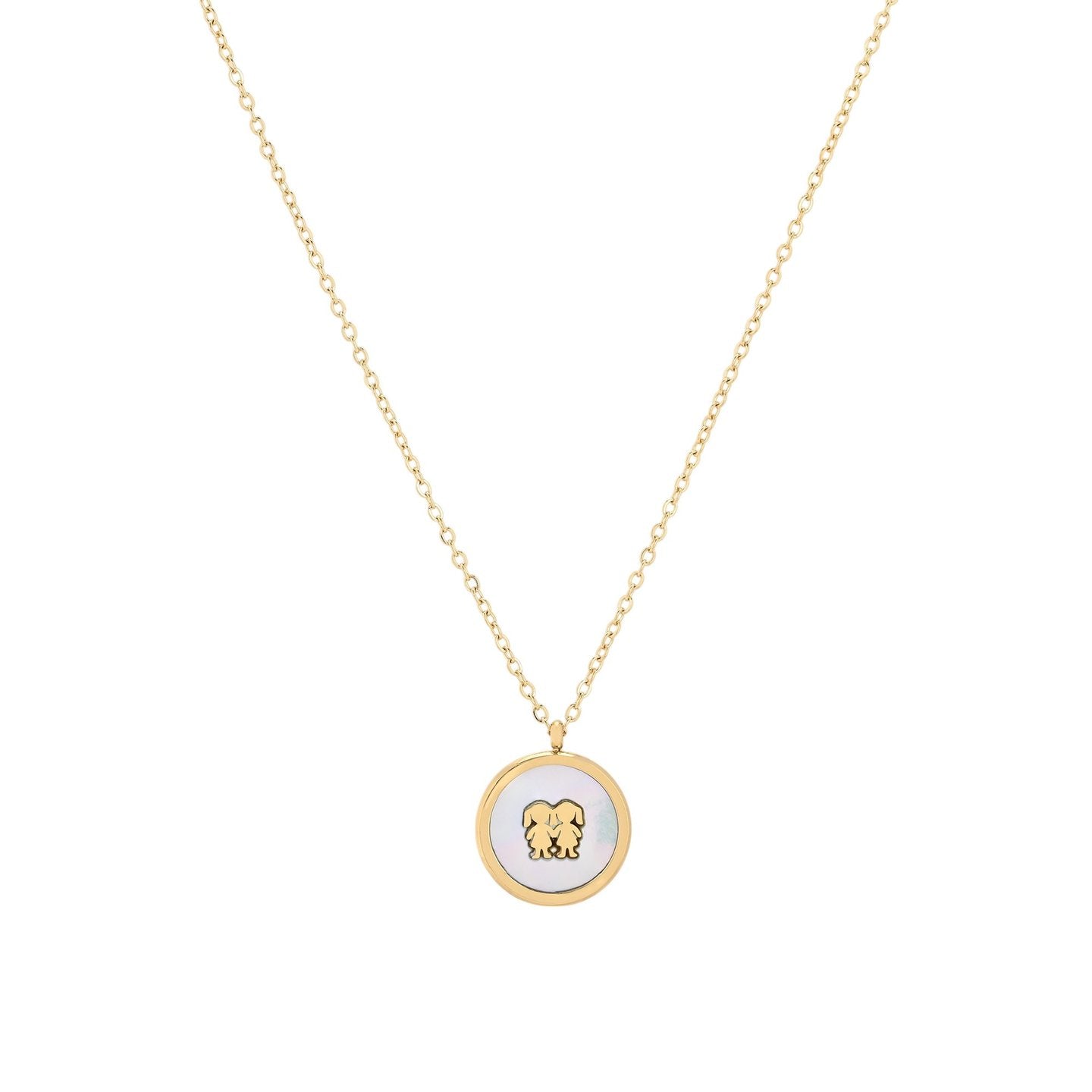 Collier en acier deux filles