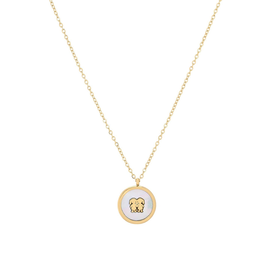 Collier en acier deux filles